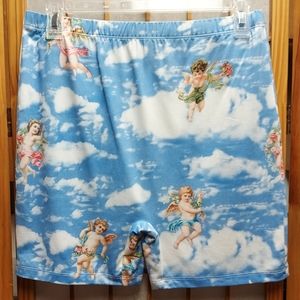 😇☁️ Cherub baby angel high waist cloud comfy bike shorts women's L junior's XL